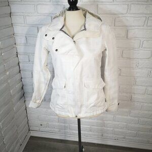 Firefly Dry Climate Ladies Off White Softshell Jacket with Drawstring Hood